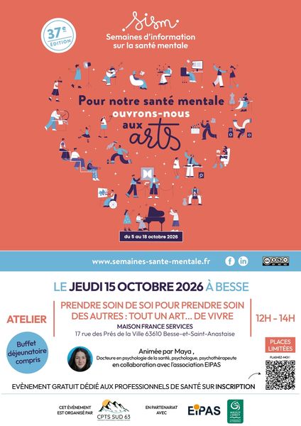 15 octobre 2026 : Atelier burn out pour les professionnels de santé