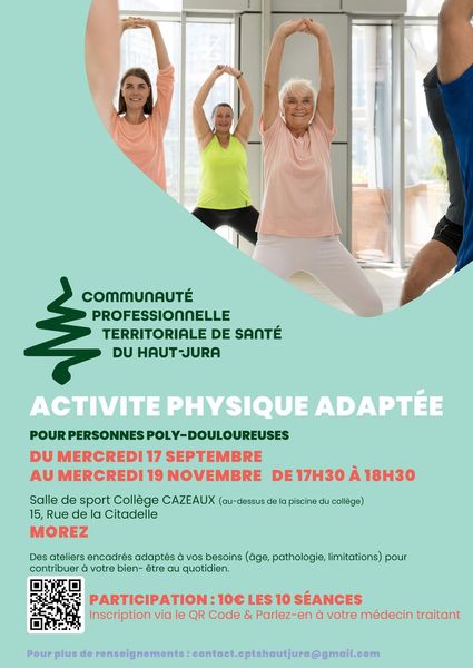 Cycle d'Activité Physique adaptée  pour personnes Polydouloureuses Morez Septembre 2025