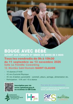 Cycle Bouge avec bébé Saint Claude à partir du 11 Septembre 2026