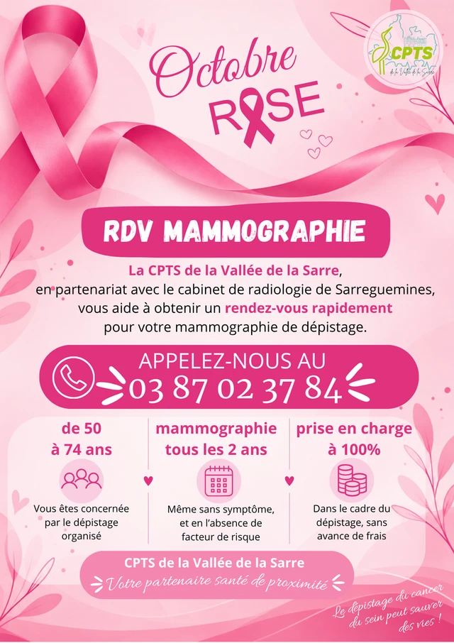 🎀 Octobre Rose : facilitez votre rendez-vous de mammographie