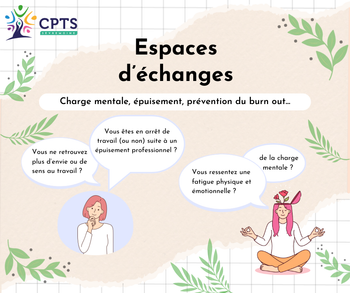Espaces d’échanges «&nbsp;charge mentale, épuisement et burn out&nbsp;»